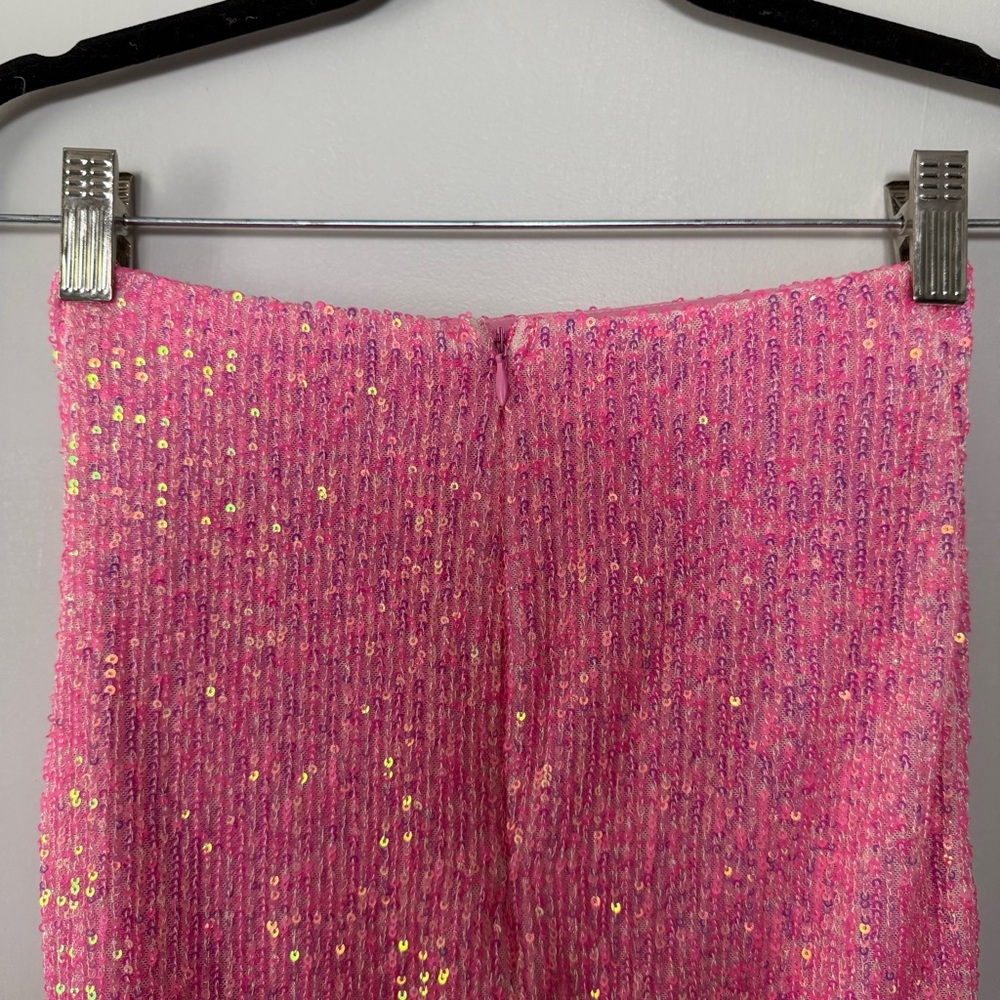 Superdown Bubblegum Pink Fully Sequined Mini Skir… - image 7